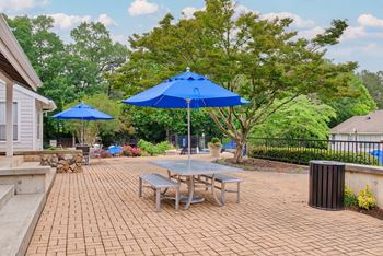 Grilling station with seating areas